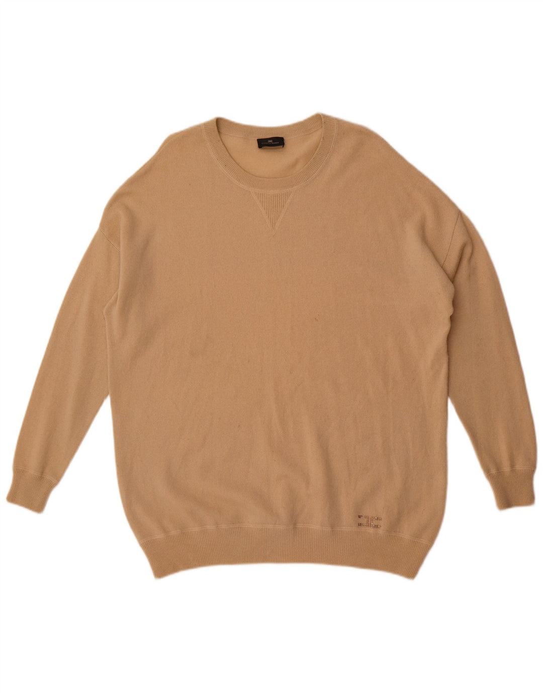 Damski sweter z wycięciem pod szyją Elisabetta Franchi IT 40 Small Beige