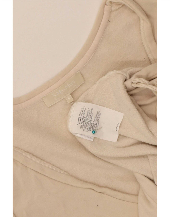 Top damski Max Mara z długim rękawem, UK 10, mały, beżowy, bawełniany
