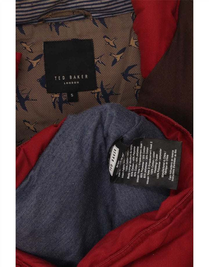 Męska wyściełana kamizelka Ted Baker, rozmiar 5 XL, bawełniana w czerwone bloki kolorów