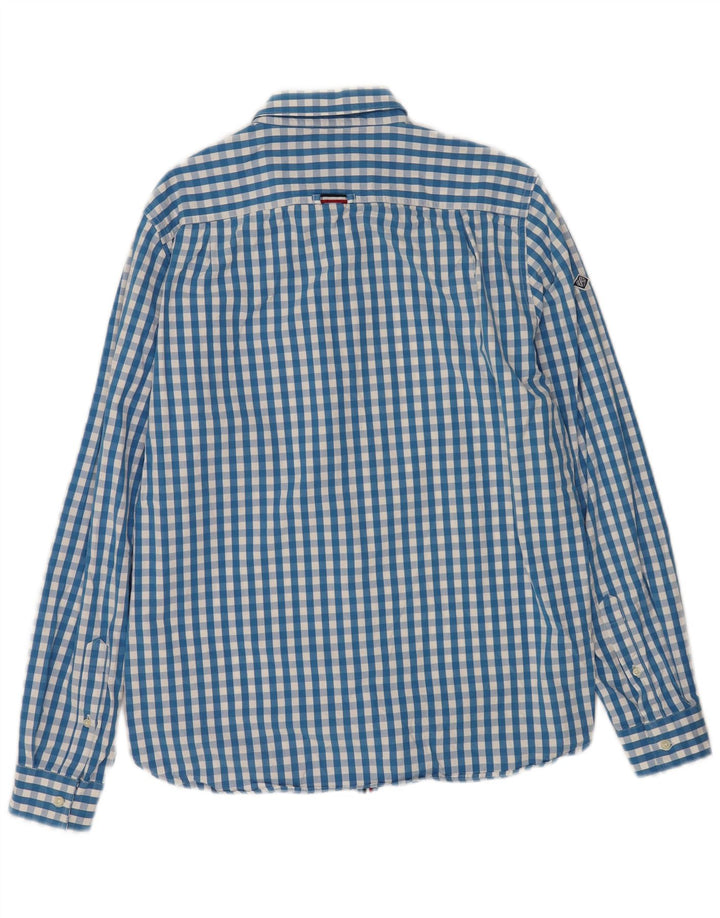 Koszula męska Superdry XL, niebieska bawełniana kratka