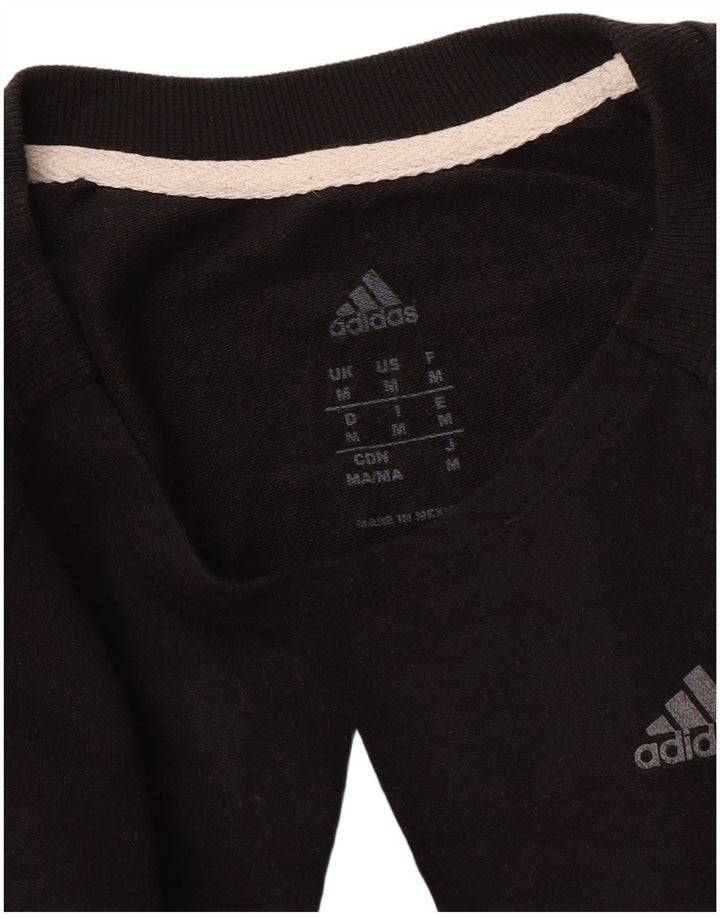 ADIDAS Womens Graphic Sweatshirt Jumper UK 14 Medium Black Geometric