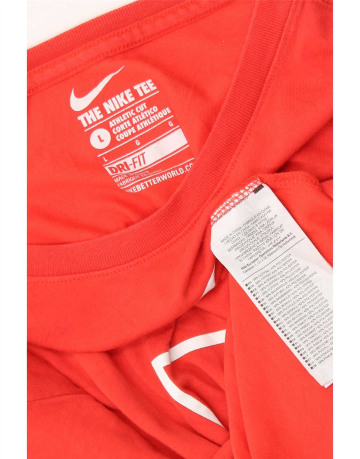 Męski T-shirt Nike Dri Fit z grafiką, duży, czerwony, bawełniany
