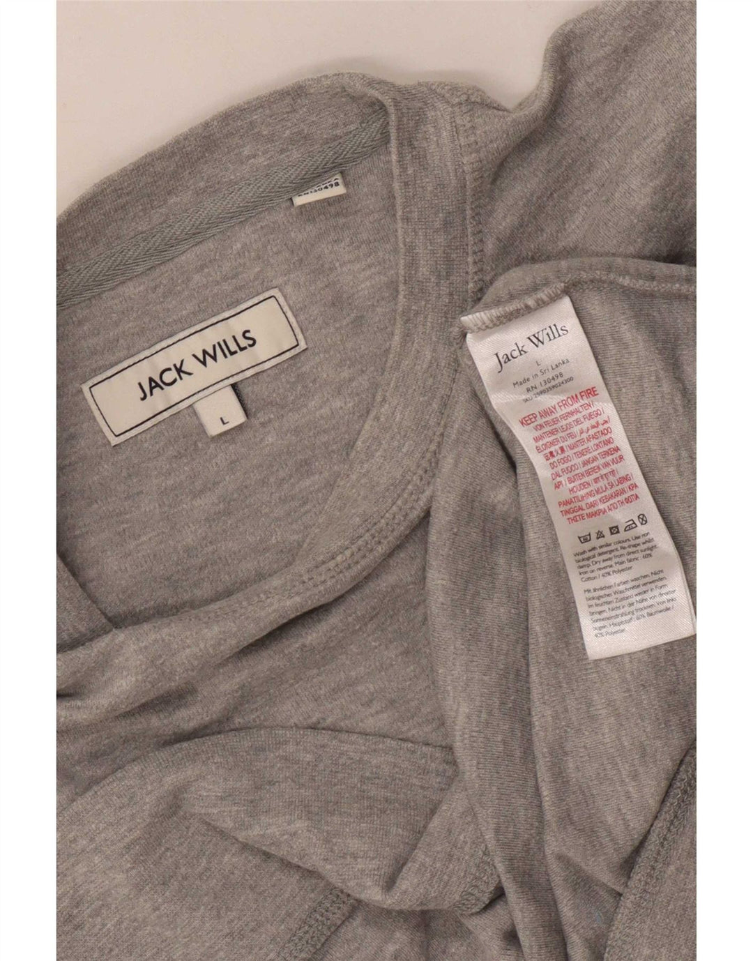 Męska bluza z grafiką Jack Wills, duża, szara, bawełniana w bloki kolorów