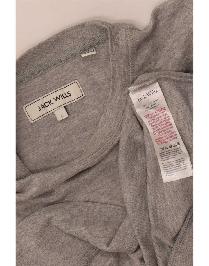 Męska bluza z grafiką Jack Wills, duża, szara, bawełniana w bloki kolorów