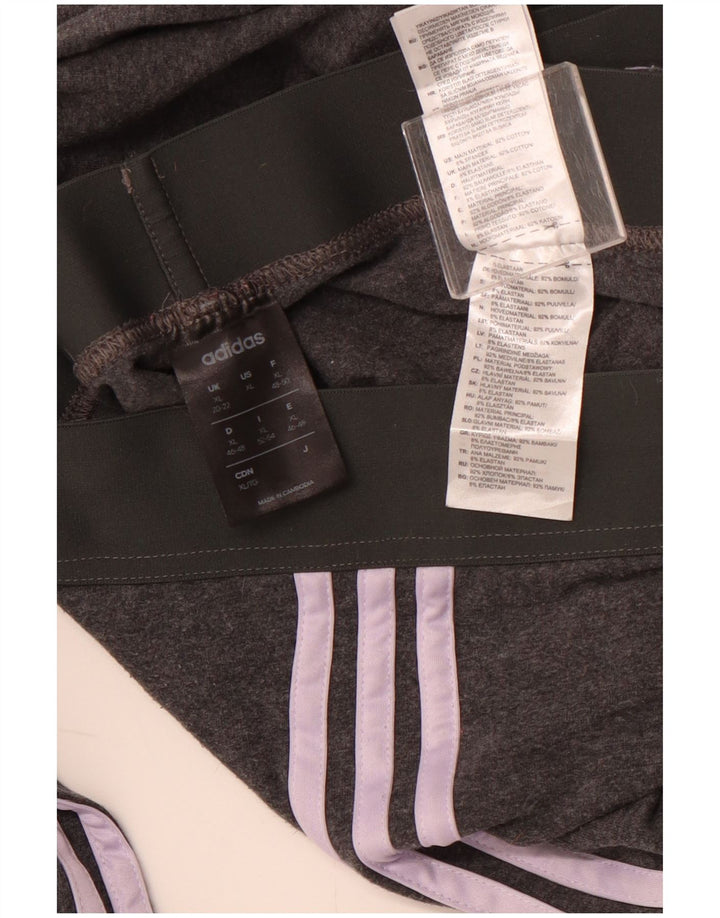 Damskie legginsy ADIDAS Crop UK 20/22 XL, szara bawełna