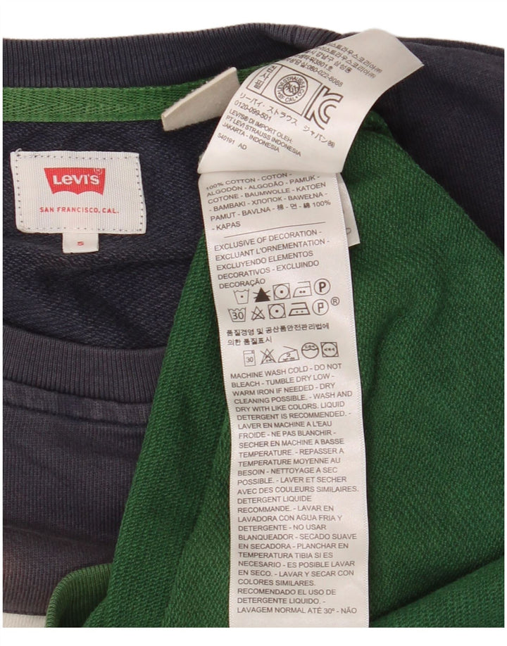 Męska bluza z grafiką Levi's, mała, zielona, bawełniana w bloki kolorów