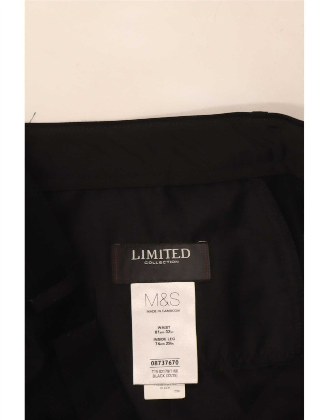 Męskie proste spodnie garniturowe Marks & Spencer W32 L29 Czarne