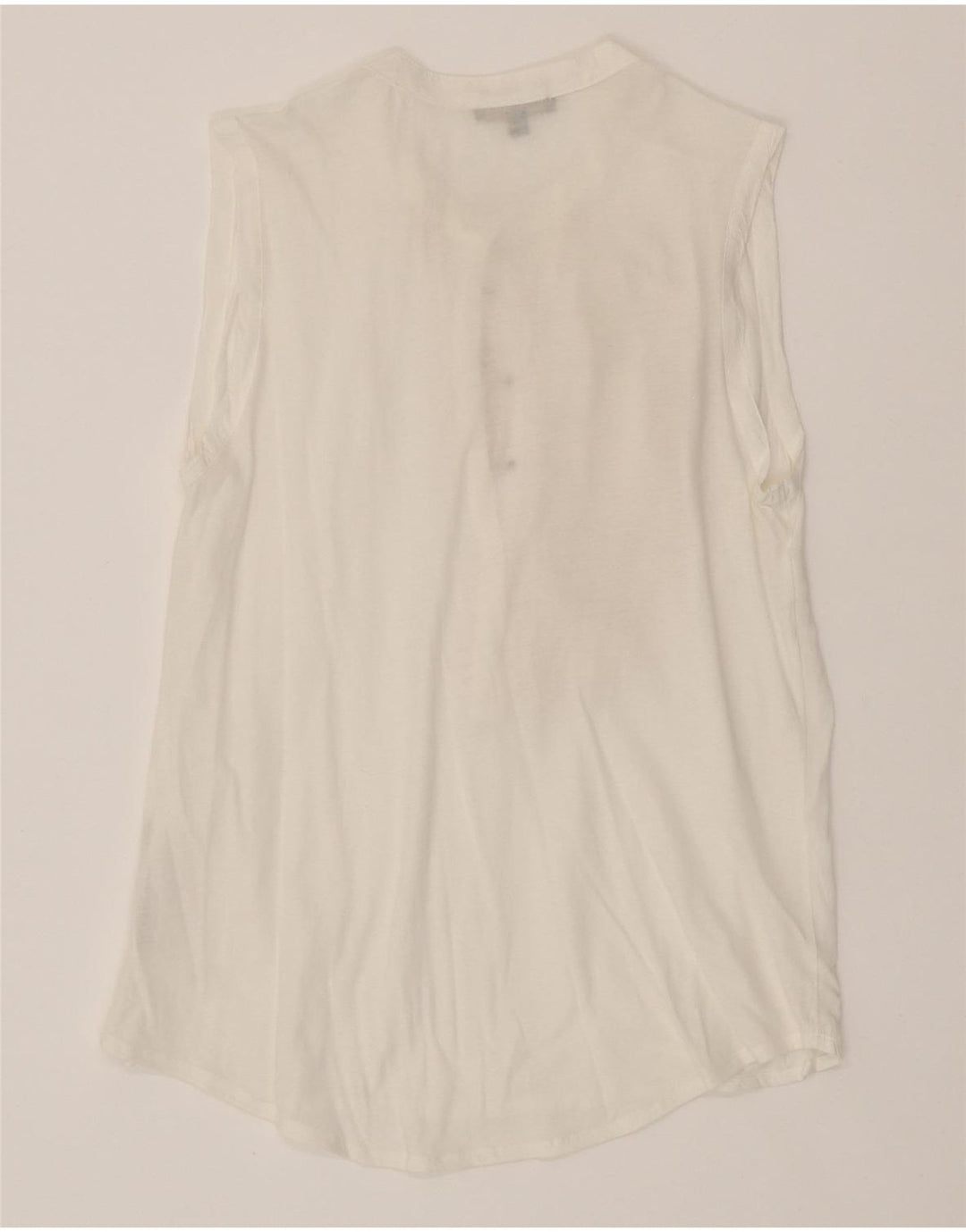 MASSIMO DUTTI Womens Sleeveless Blouse Top UK 10 Small White Viscose Vintage Massimo Dutti and Second-Hand Massimo Dutti from Messina Hembry 