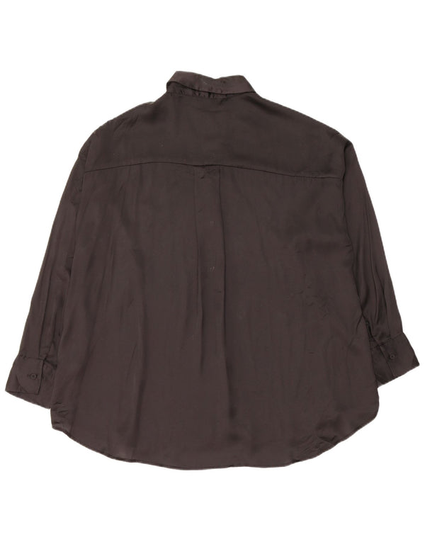 Damska bluzka koszulowa oversize Zara UK 10, mała, czarna, poliester