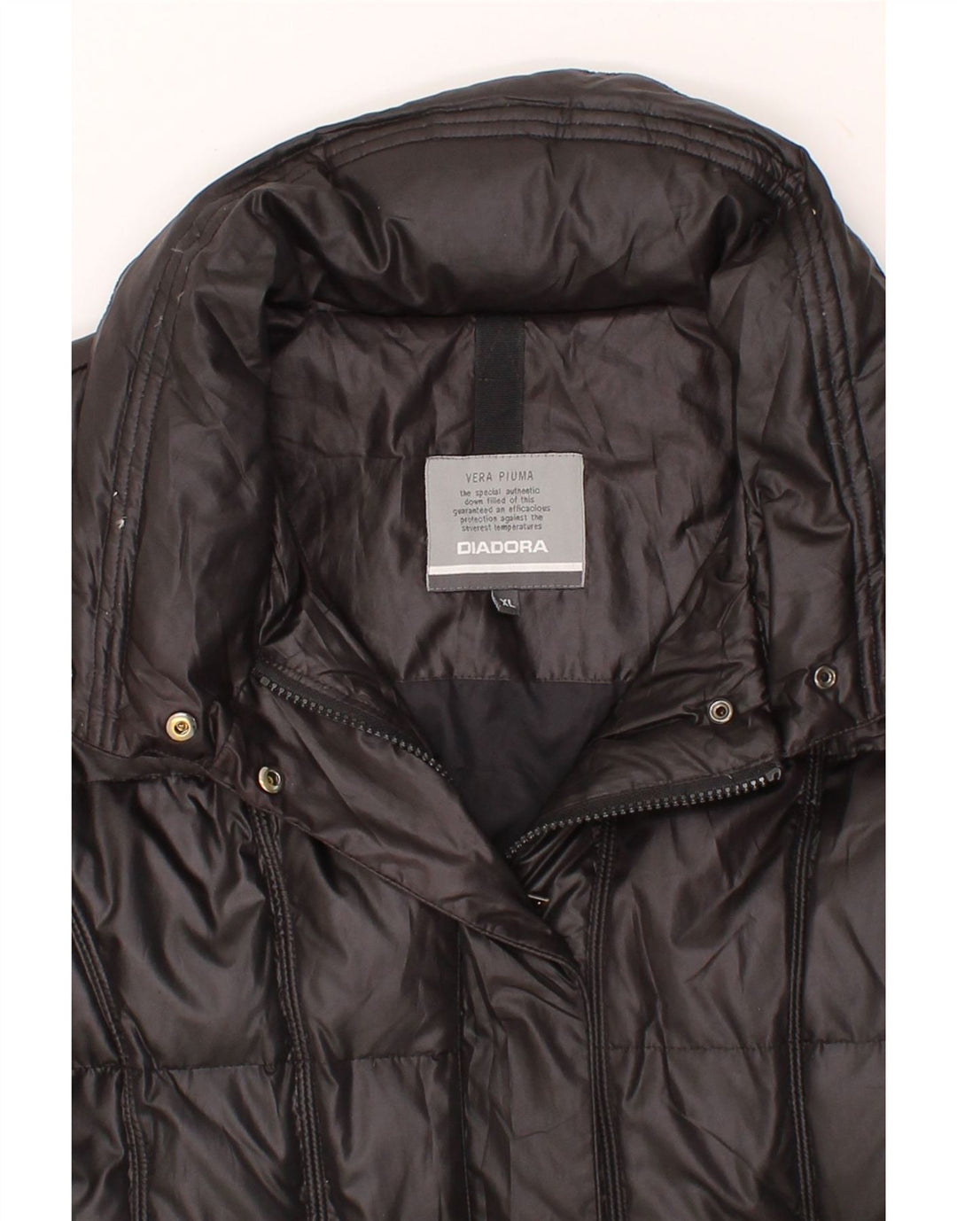 DIADORA Womens Padded Jacket UK 18 XL Black Polyester Vintage Diadora and Second-Hand Diadora from Messina Hembry 