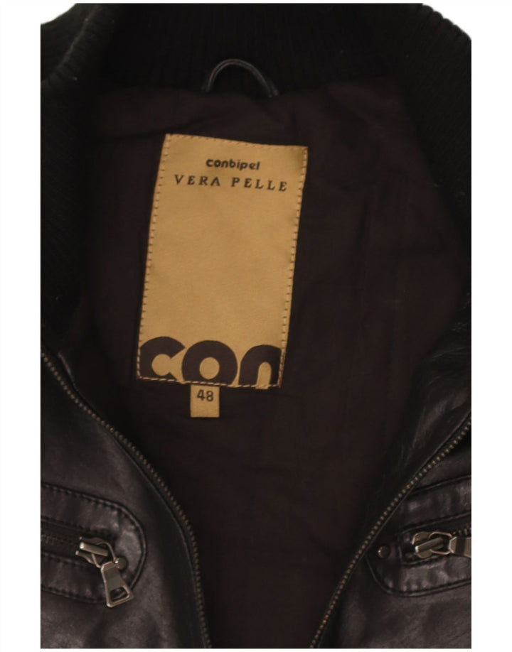Conbipel damska kurtka skórzana Crop IT 48 XL czarna