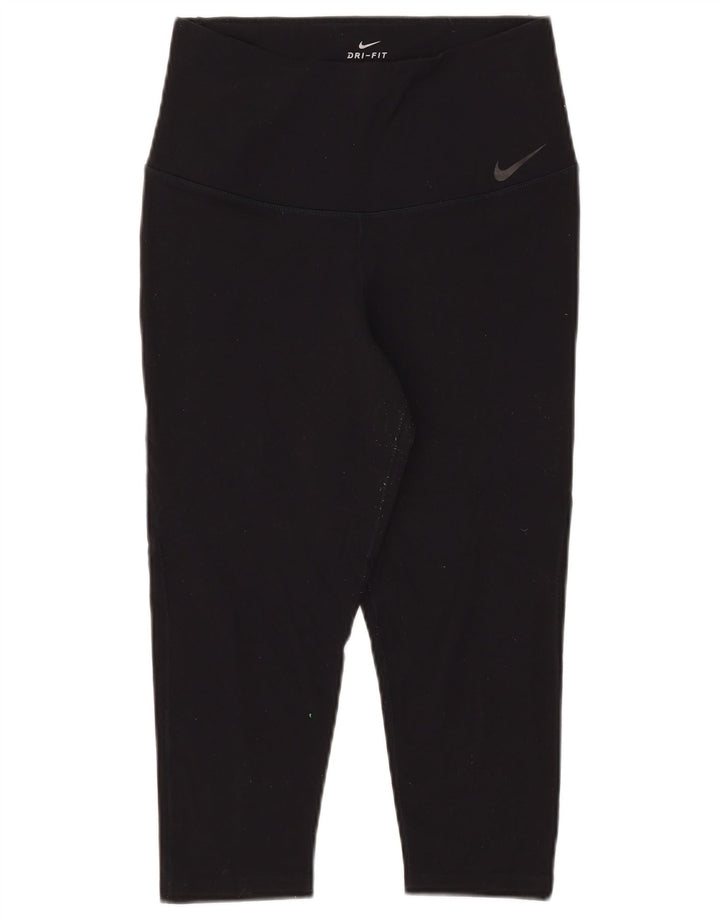 Damskie legginsy Nike Dri Fit Capri UK 14, duże, czarne, nylonowe