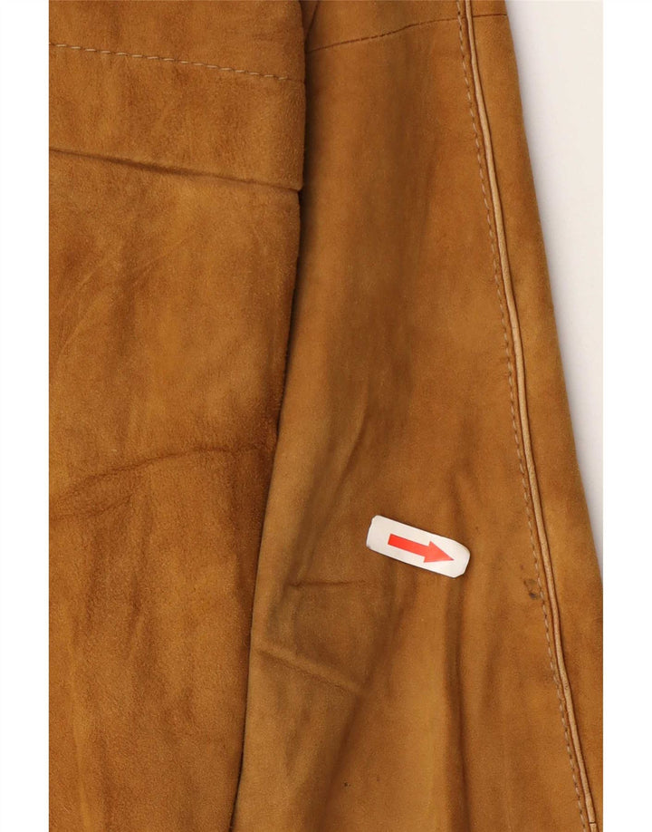 Vintage męska zamszowa kurtka bomber UK 36 Small Beige