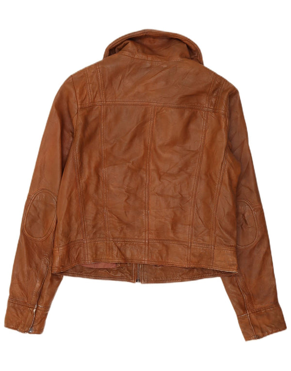 Kurtka damska PEPE Jeans Crop Leather UK 18 XL Brązowa