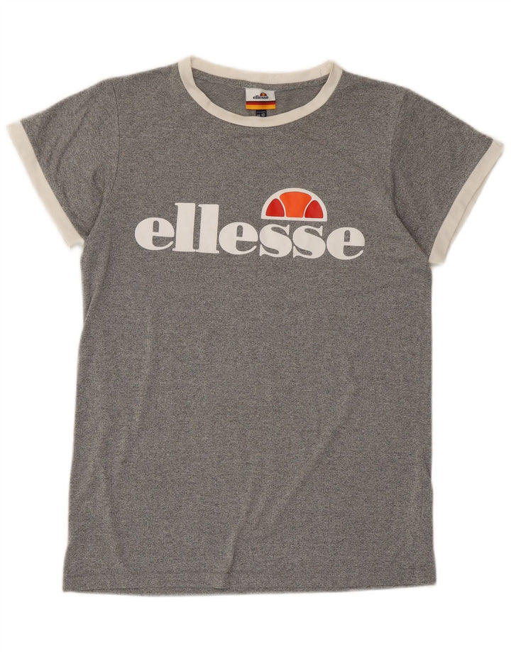 Damska koszulka z grafiką Ellesse Top UK 10, mały, szary, nakrapiany poliester