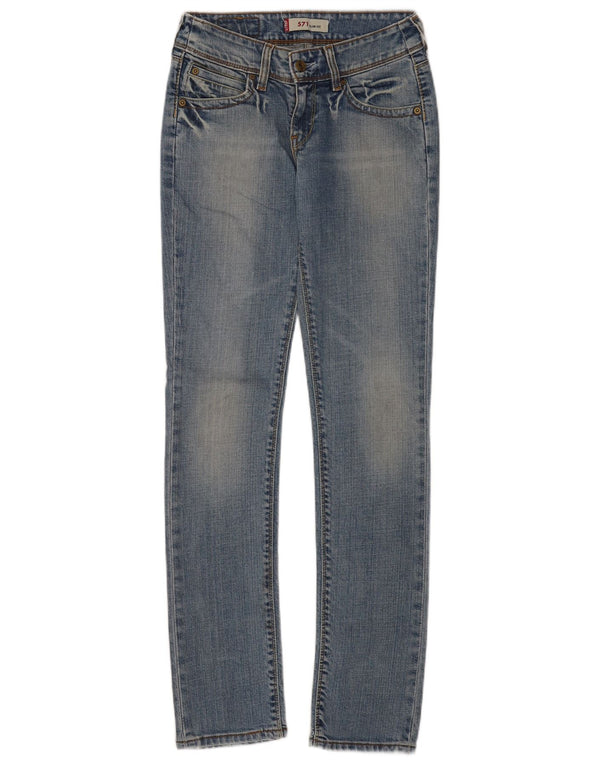 Damskie jeansy Levi's 571 Slim W28 L34 Niebieska bawełna