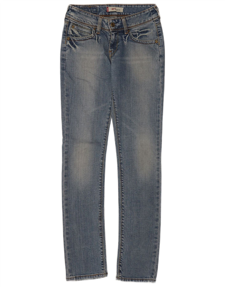 Damskie jeansy Levi's 571 Slim W28 L34 Niebieska bawełna
