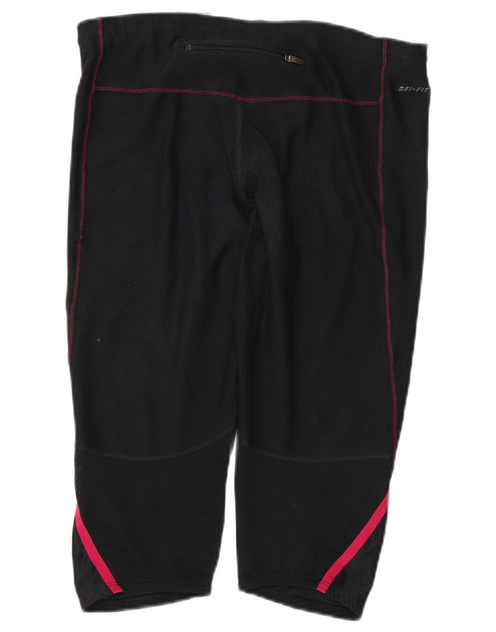 Damskie spodnie dresowe NIKE Dri Fit Capri UK 16, duże czarne bloki kolorów