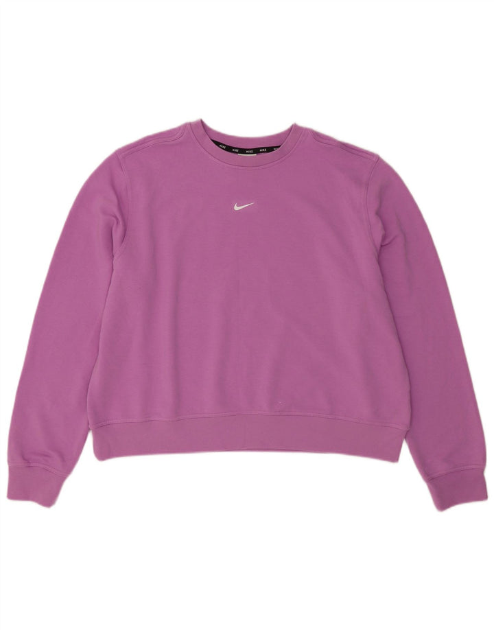 Damski sweter oversize Nike Dri Fit UK 18 XL, fioletowy poliester