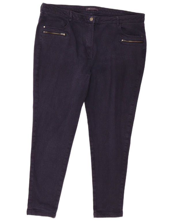 Marks & Spencer Damskie Zwężane Spodnie Casual UK 20 2XL W40 L27 Granatowe