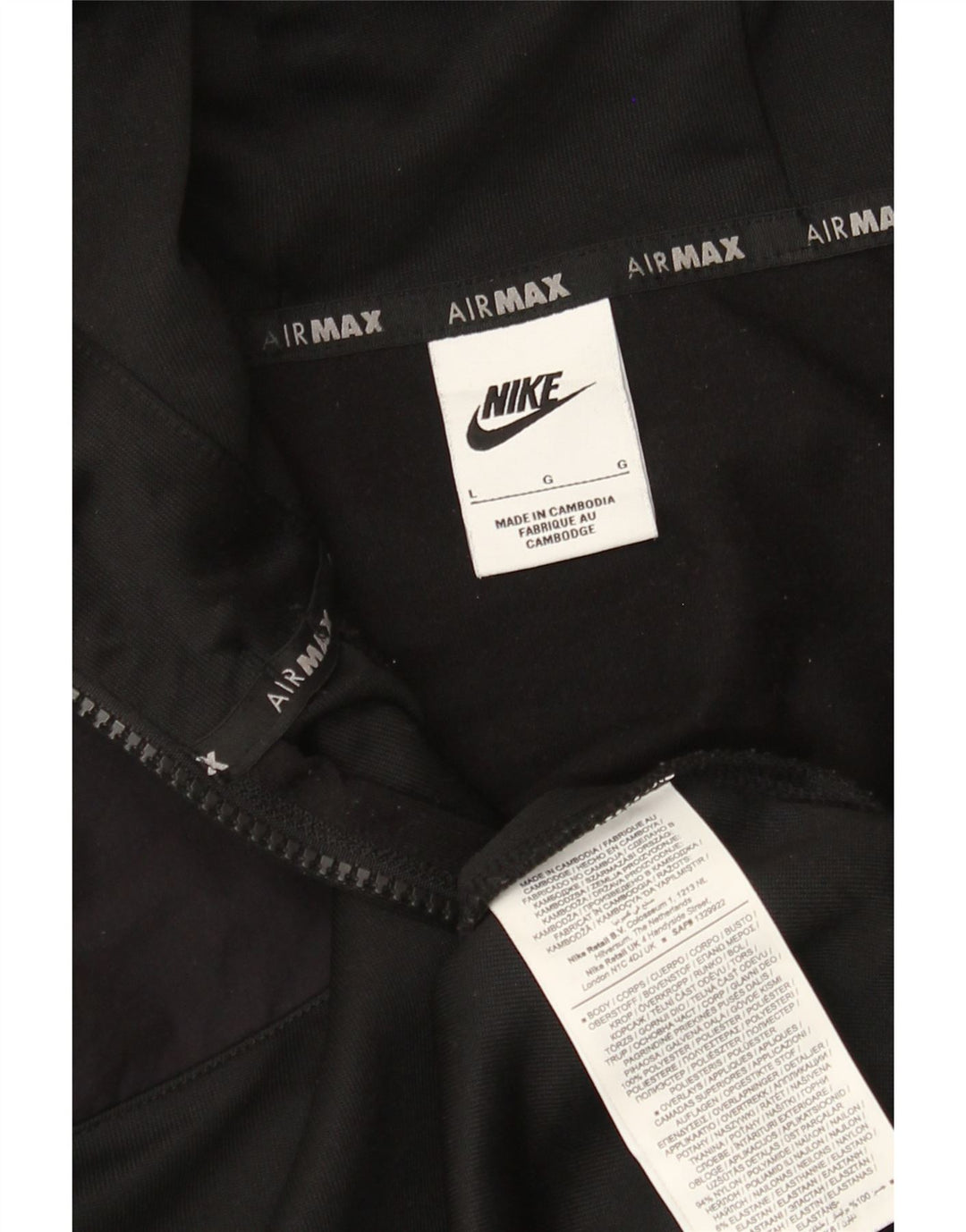 Męski sweter z kapturem i zamkiem błyskawicznym Nike, duży czarny poliester