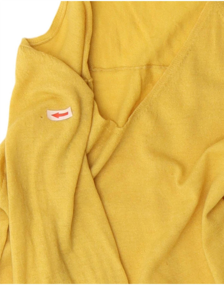 Sweter damski Hobbs z dekoltem w kształcie litery V, UK 12, średnia żółta wełna