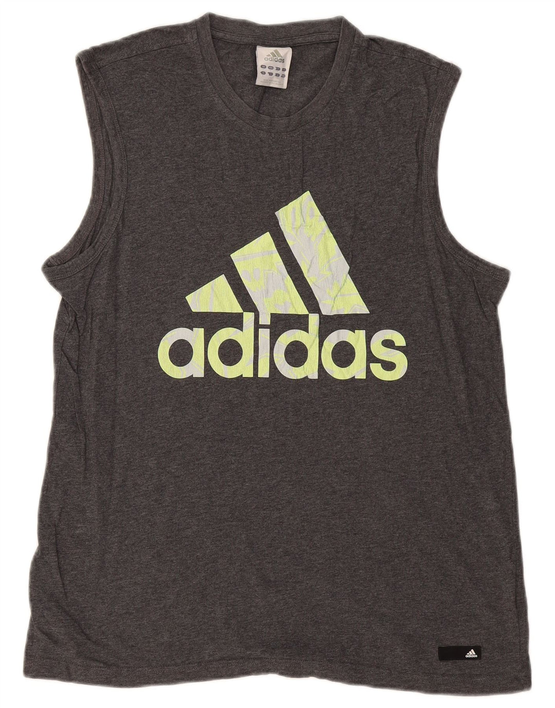 Adidas Męska kamizelka z grafiką, duża, szara, bawełniana