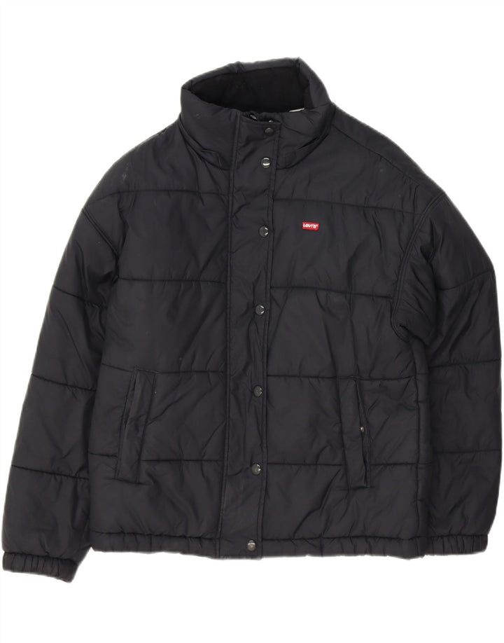 LEVI'S Womens Oversized Padded Jacket UK 6 XS Navy Blue Polyamide Vintage Levi's and Second-Hand Levi's from Messina Hembry 