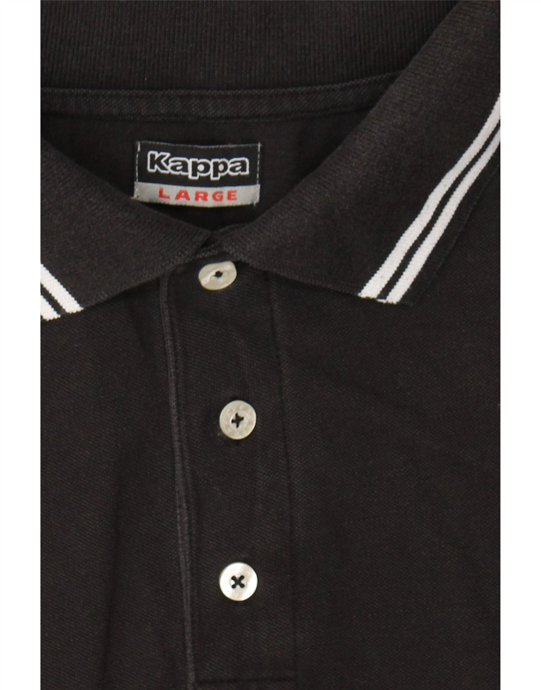 KAPPA Mens Polo Shirt Large Black Cotton Vintage Kappa and Second-Hand Kappa from Messina Hembry 