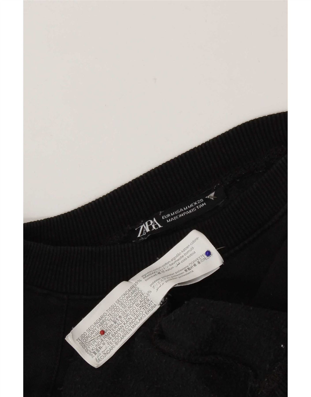 Damska bluza oversize Zara Crop UK 14, średnia czarna bawełna