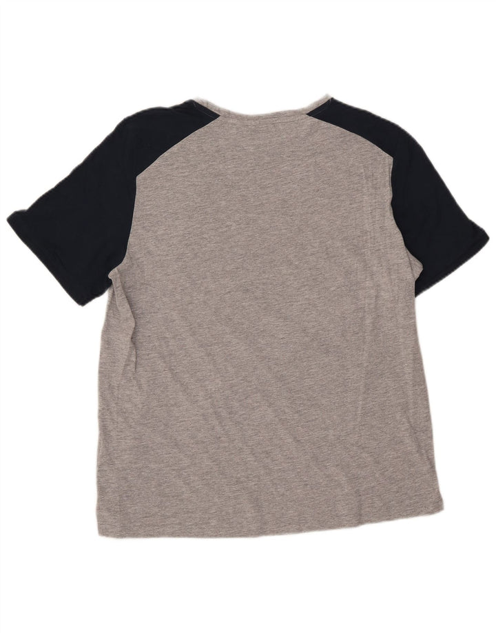Męski T-shirt z grafiką NFL, duży, szary, bawełniany blok kolorów