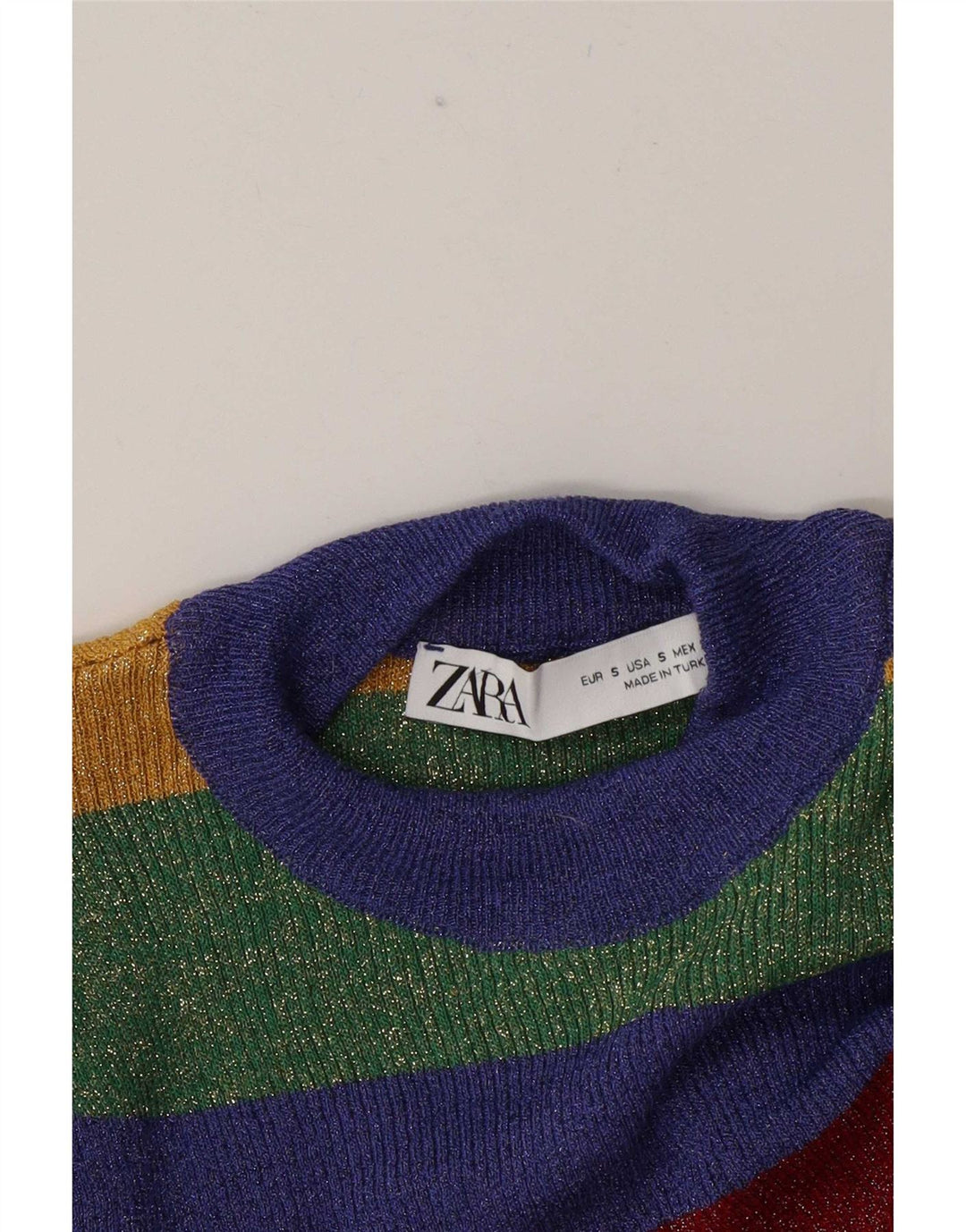 Bluzka damska Zara Top UK 10 w małe wielobarwne paski