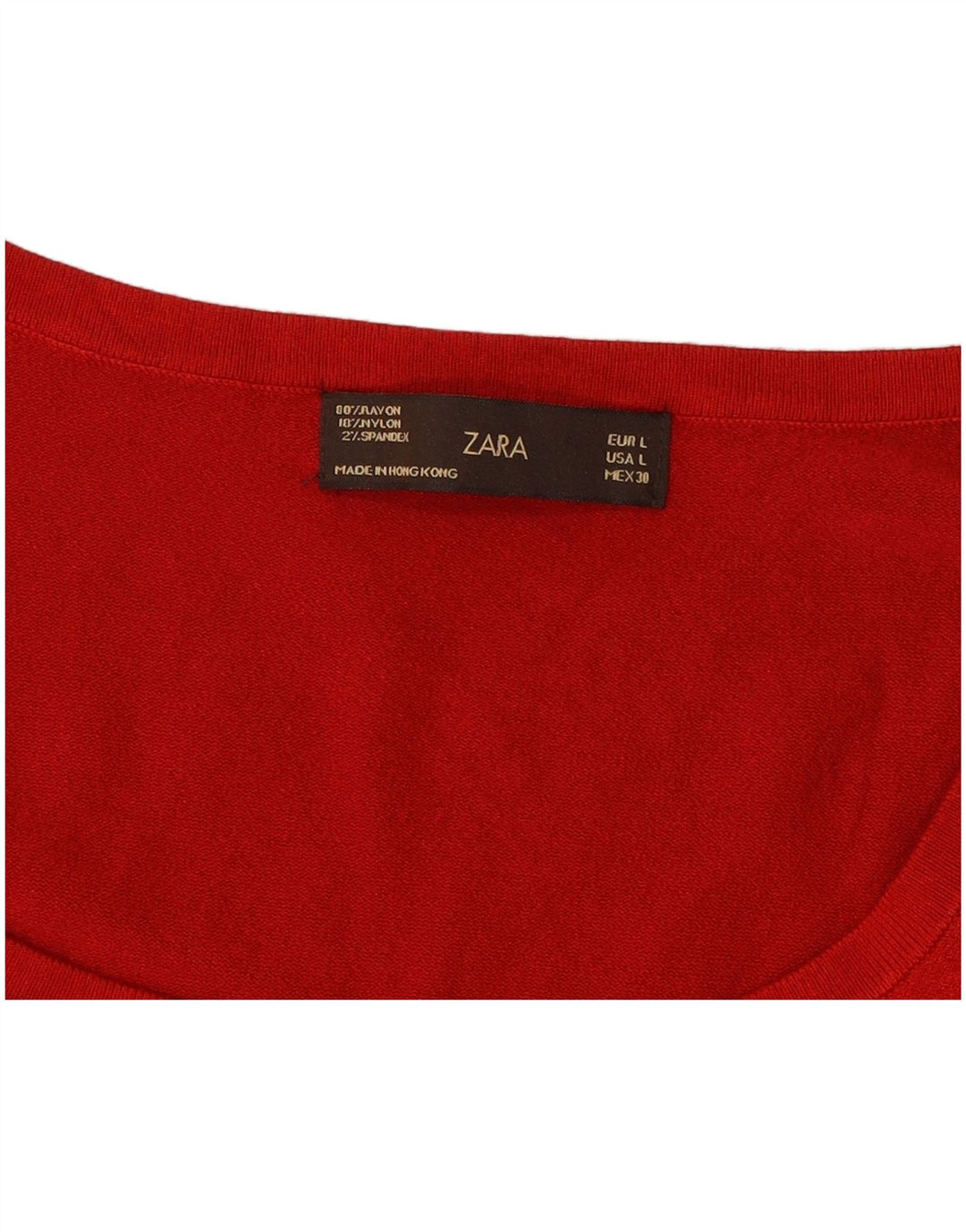 ZARA Womens Jumper Dress UK 14 Large Red Rayon