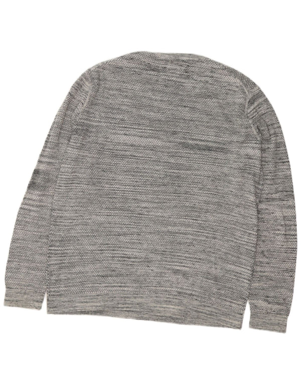 Męski sweter z okrągłym dekoltem Tommy Hilfiger XL, szara, bawełniana w plamki
