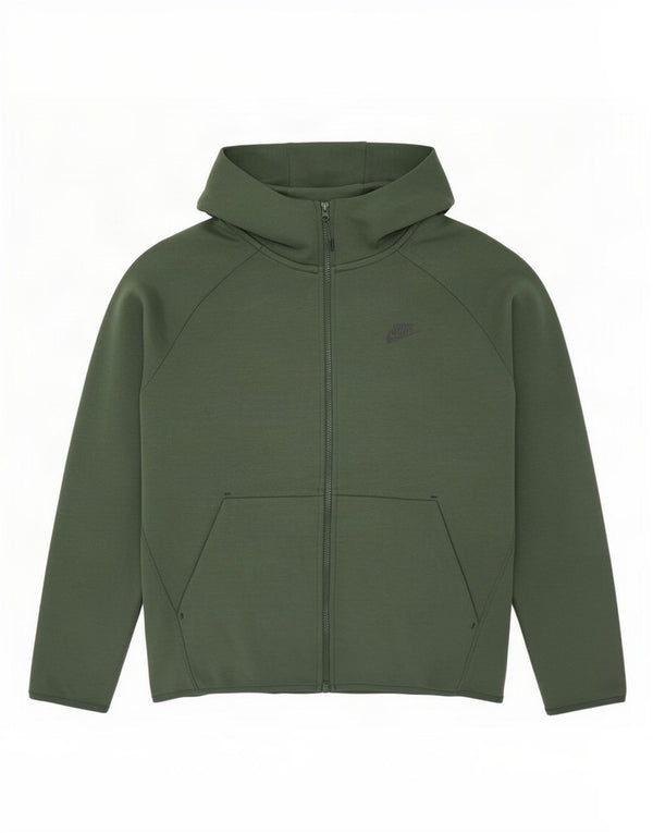 Męski sweter z kapturem i zamkiem błyskawicznym Nike XL, zielony, bawełniany