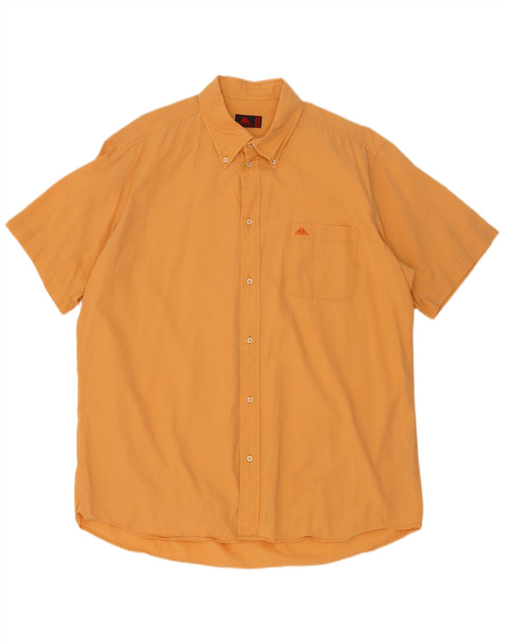 Koszula męska z krótkim rękawem Kappa, 3XL, pomarańczowa, bawełniana