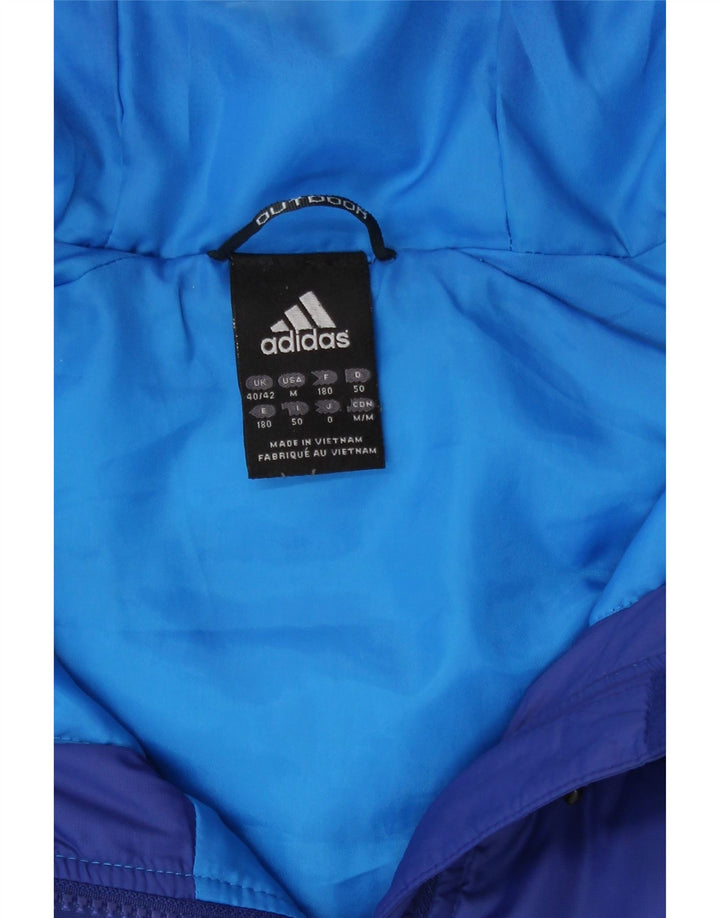Męska wyściełana kurtka z kapturem Adidas UK 40/42 Średni niebieski, blok kolorów