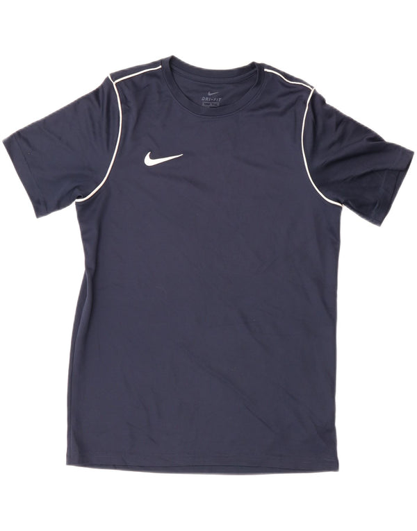 Nike Boys Dri Fit T-Shirt Top 13-14 Years XL Navy Blue Polyester