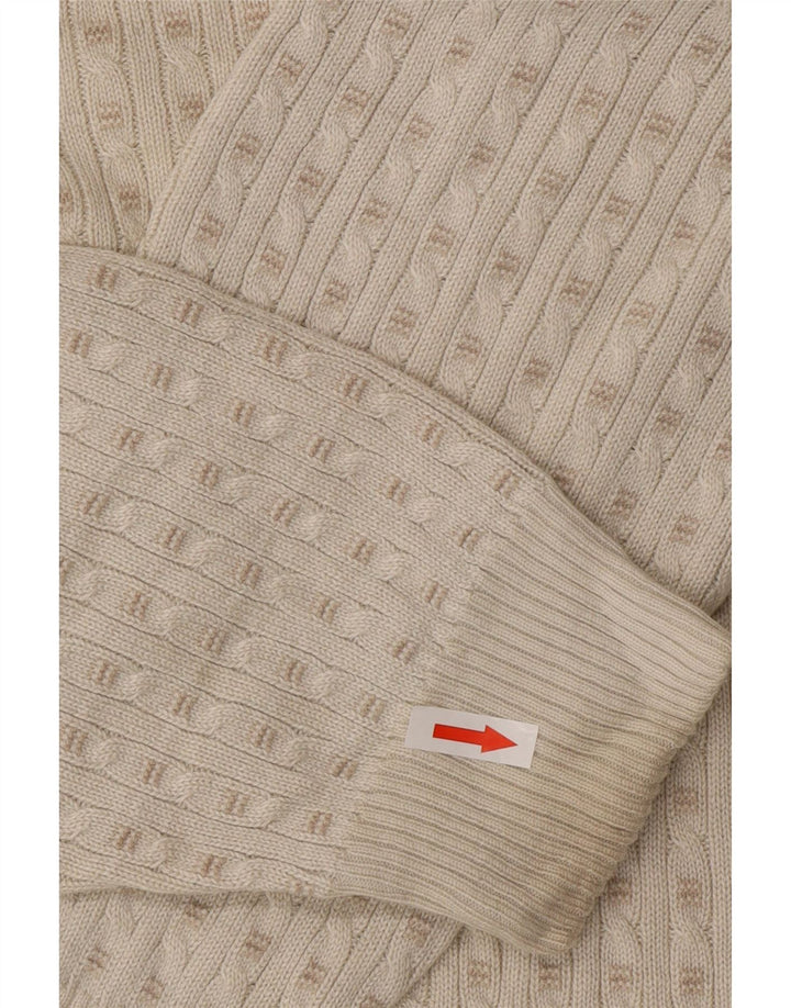 Marks & Spencer Męski sweter z okrągłym dekoltem, średni, złamany biały akryl