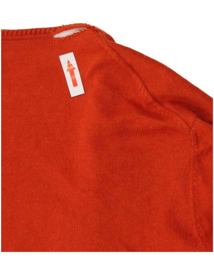 Asymetryczny, otwarty sweter damski Massimo Dutti UK 14, średni pomarańczowy