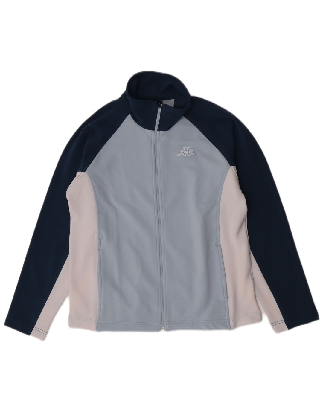 Damska kurtka dresowa Kappa UK 16, duży niebieski poliester z blokami kolorów