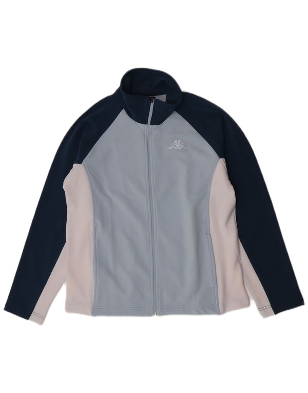 Damska kurtka dresowa Kappa UK 16, duży niebieski poliester z blokami kolorów