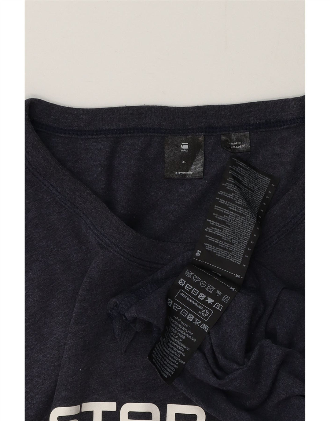 Męska koszulka z grafiką G-STAR, góra XL, granatowa, bawełniana