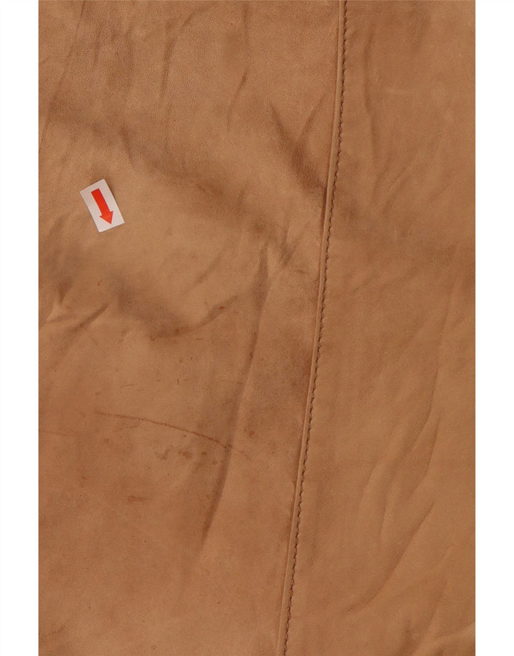 AMISU Womens Suede Bomber Jacket IT 38 XS Beige Leather
