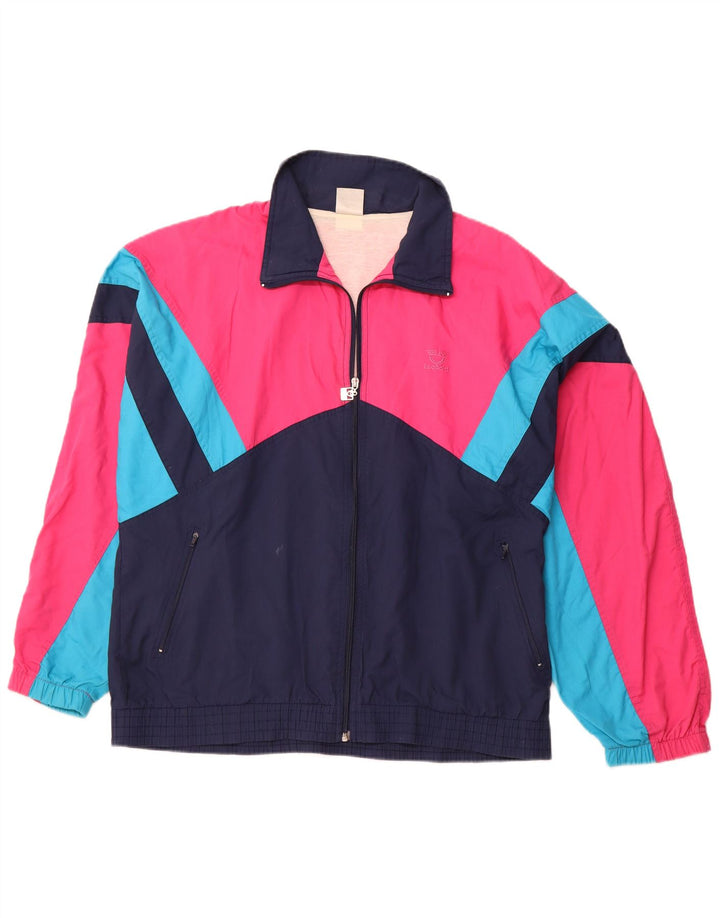 Męska kurtka dresowa LEOPARD XL, granatowa, z poliestru w blokach kolorów