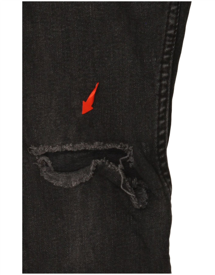 Damskie dżinsy rurkowe ZARA w trudnej sytuacji, EU 40 Medium W31 L25, czarna bawełna