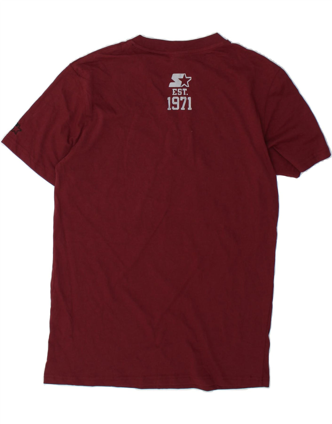 STARTER Mens Graphic T-Shirt Top Medium Burgundy Cotton Vintage Starter and Second-Hand Starter from Messina Hembry 