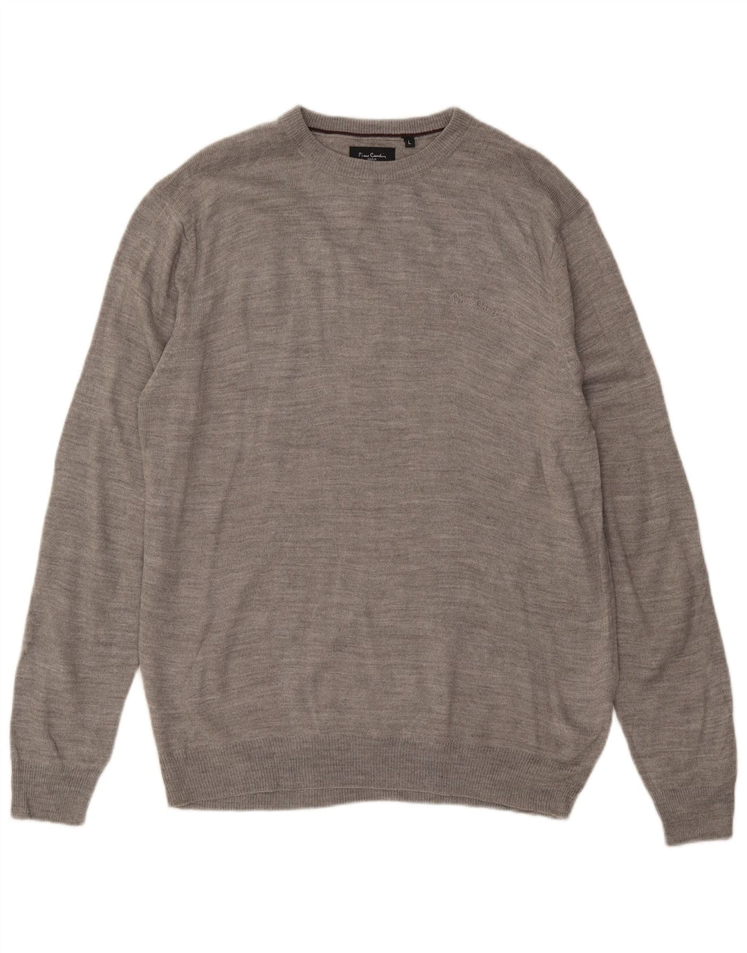 Męski sweter z okrągłym dekoltem Pierre Cardin, duży, szary, akrylowy