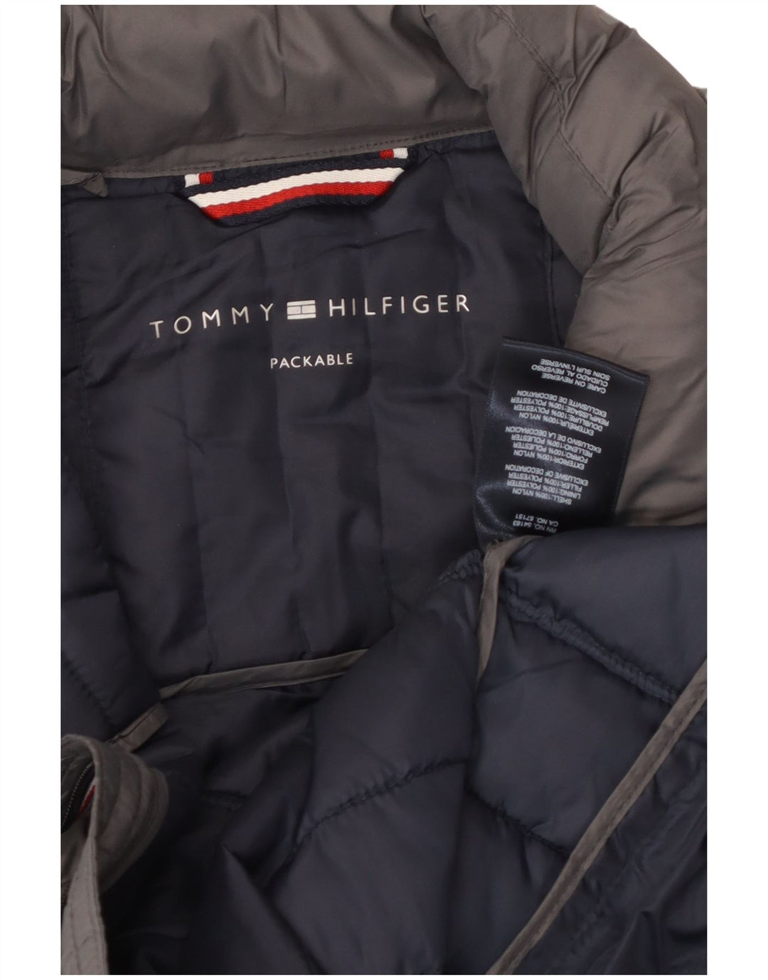 Męska ocieplana kurtka TOMMY HILFIGER UK 36 Small, szary nylon