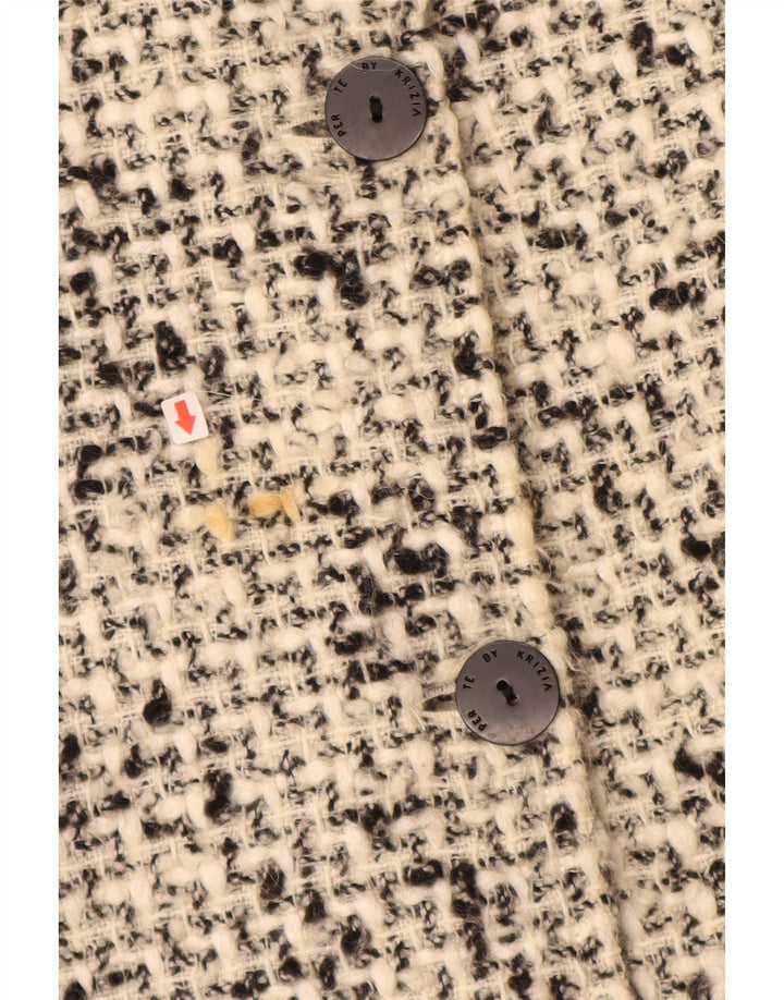 Damski płaszcz oversize PERTE BY KRIZIA, rozmiar 21, średni beż nakrapiany